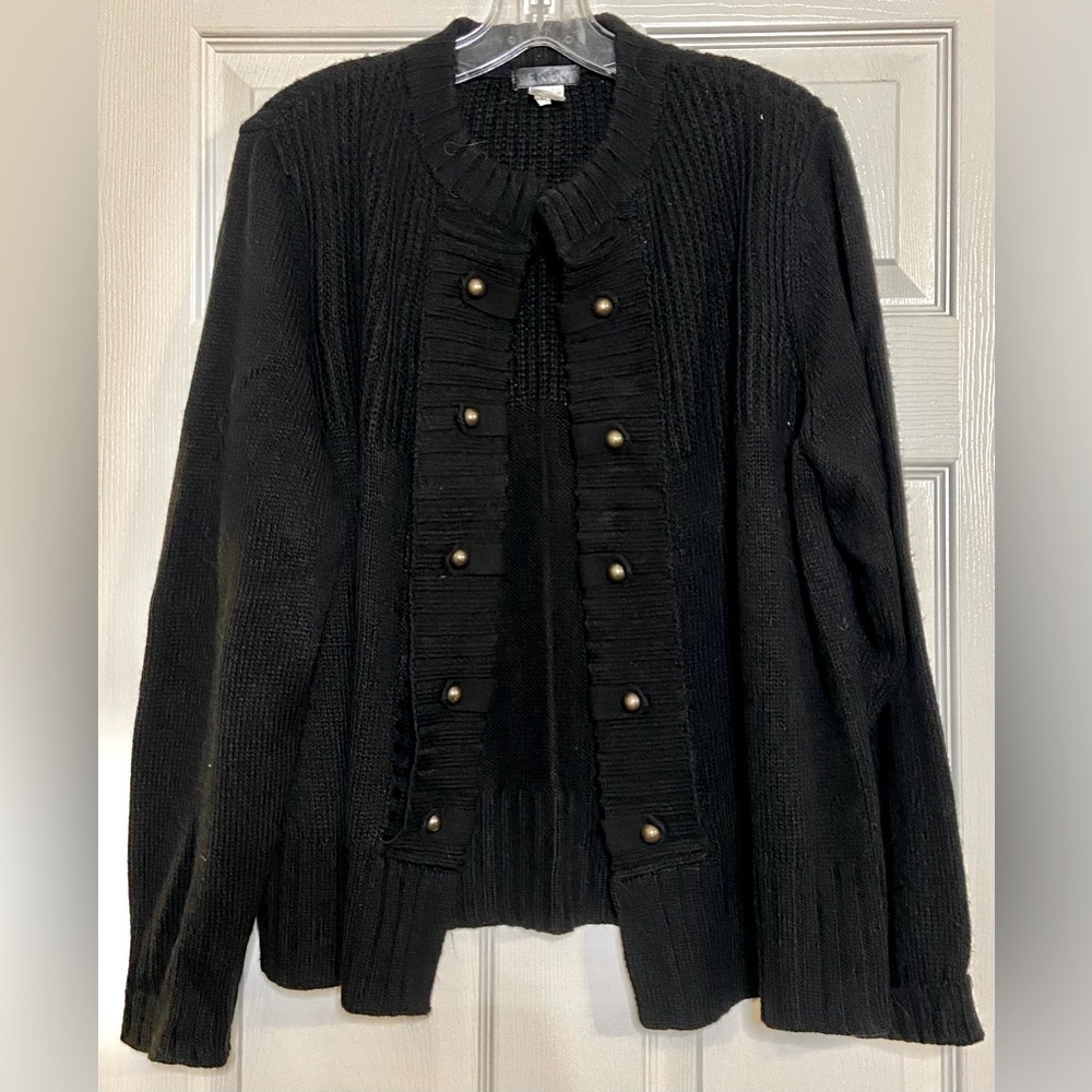 Venus Women’s Black Knit Open Cardigan Sweater Sz 1X  Long Sleeve